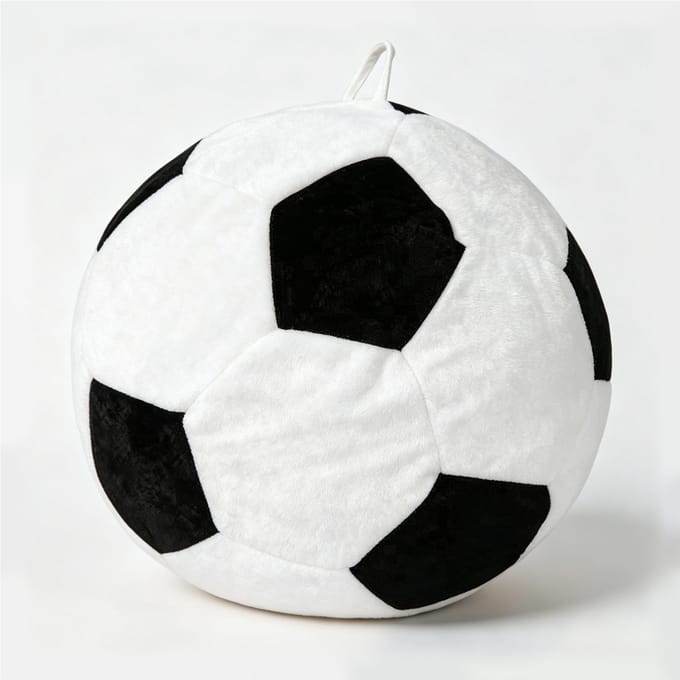 Zitzak - Voetbal Design - Comfortabele Lazy Sofa - Flanel - Woonkamer & Slaapkamer - Zwart/Wit