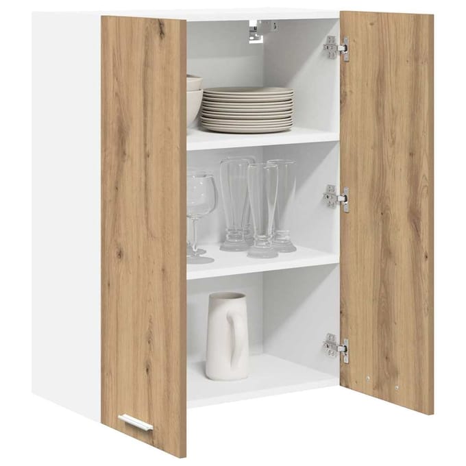 vidaXL - Hangkast - Artisanaal - eiken - 60 - x - 31 - x - 80 - cm - Bewerkt - hout