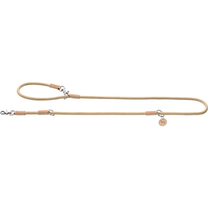 HUNTER verstelbare hondenriem Malia, beige/naturel 200cm lang, 10mm breed