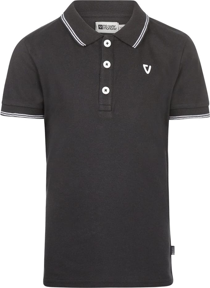 No Way Monday - Jongens Polo ss Antracite - Maat 134
