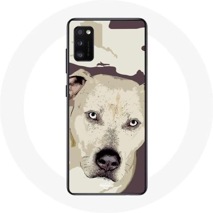 Samsung Galaxy A41 Hoesje Wit Pitbull Hond wit