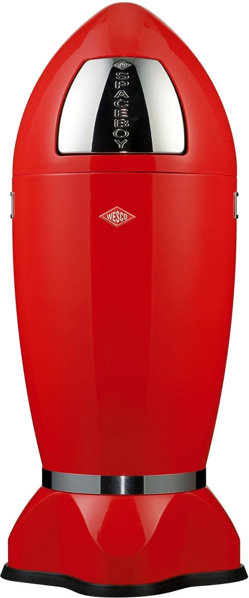 Wesco afvalbak Spaceboy, afvalbak, afvalemmer, plaatstaal, rood, 35 l, 138631-02