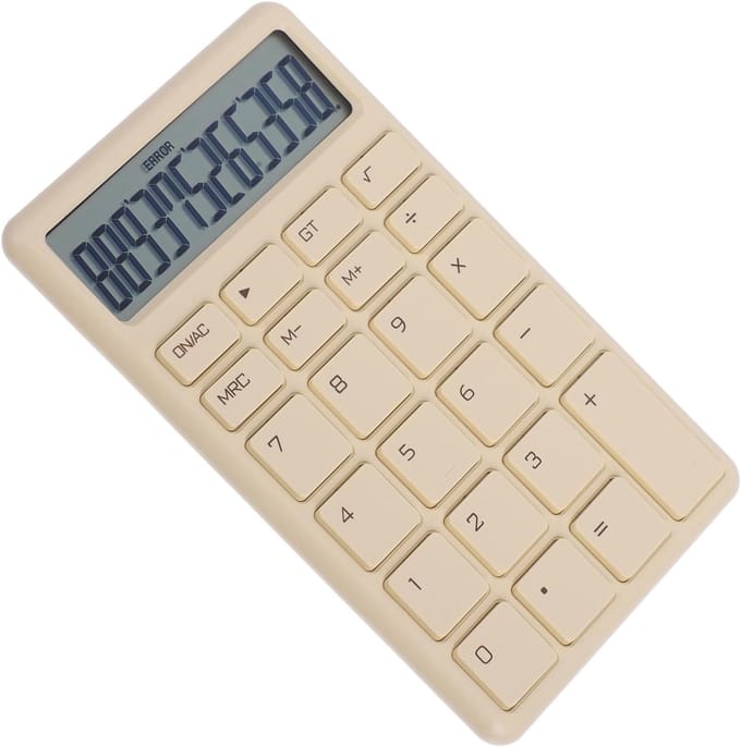 Draagbare Rekenmachine - Mini Calculator - Kantoor School - Grote Knoppen - 13.6 x 8.5 cm - Wit