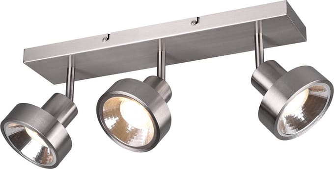 LED Plafondspot - Torna Lonisda - GU10 Fitting - 3-lichts - Rechthoek - Mat Nikkel - Aluminium