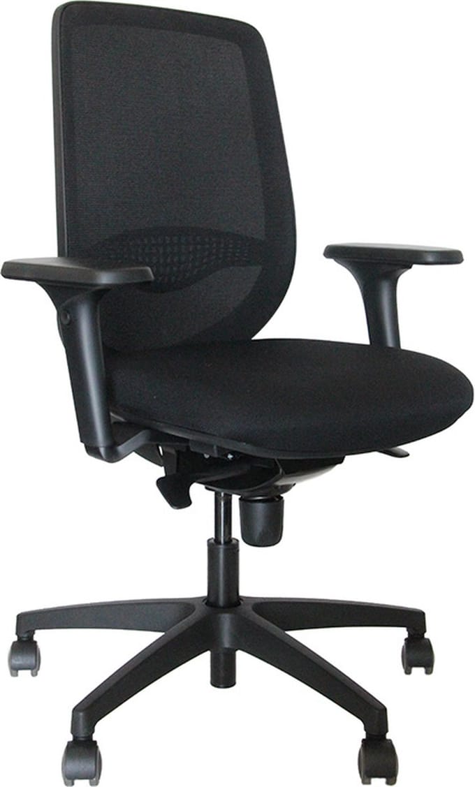 Bureaustoel NEN EN 1335 - 3D Netweave Rug - 4D Armleuning - Zwart