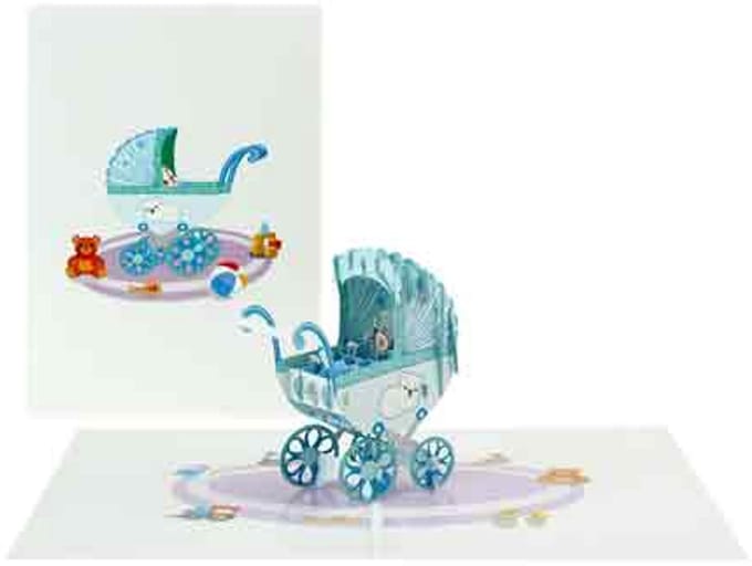 Wenskaart Kiriori 3D- Geboorte Jongen - met Envelop