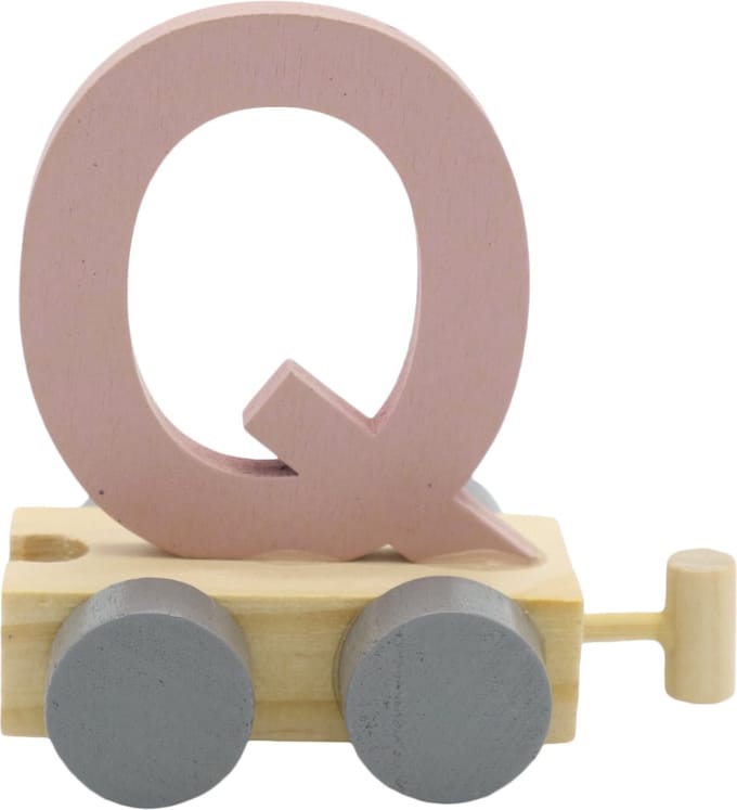 Lettertrein Q roze | * totale trein pas vanaf 3, diverse, wagonnetjes bestellen aub
