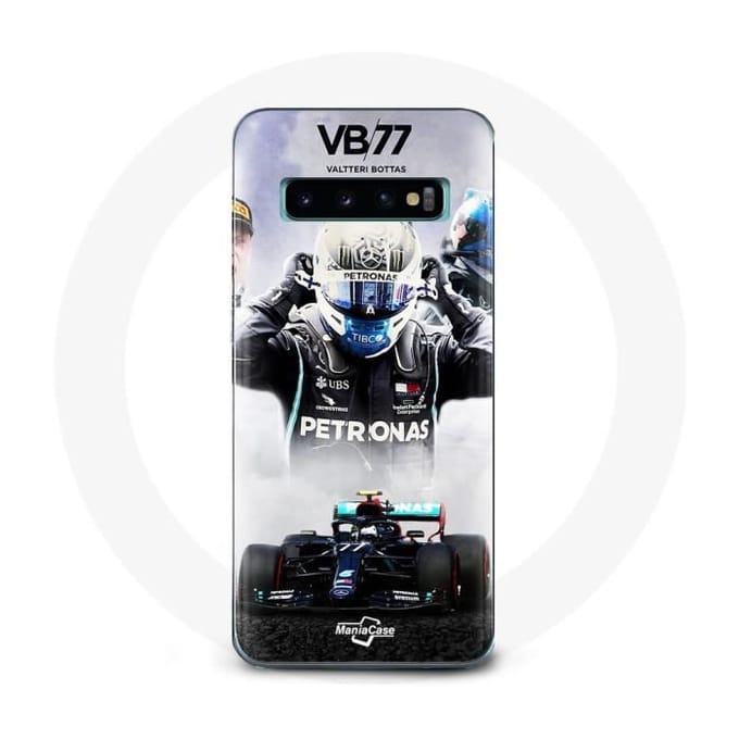 Coque pour Samsung Galaxy S10 plus Formule 1 Valtteri Bottas pilote de course F1 Noir