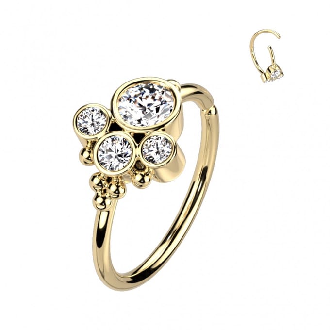Piercing cluster steen buigbare ring 0.8X8 - goud - LMPiercings