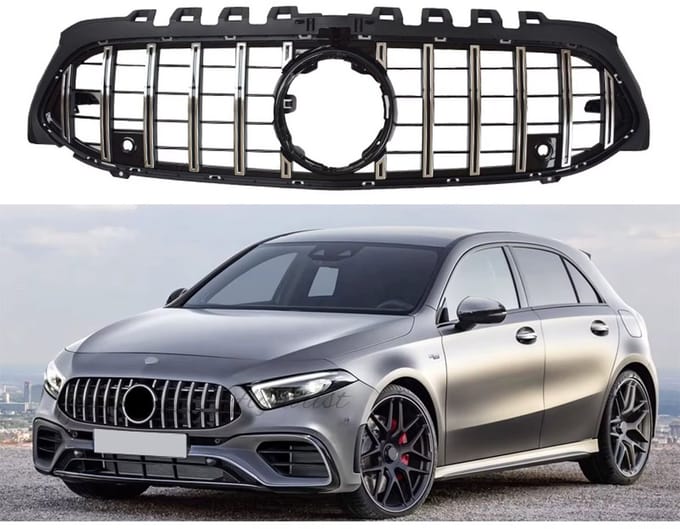 GT Grill Compatibel met Mercedes A-Klasse W177 V177 2018-2023 chrome