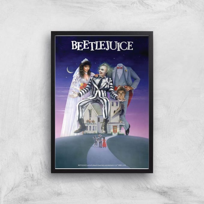 Beetlejuice Giclee Art Print - A4 - Black Frame