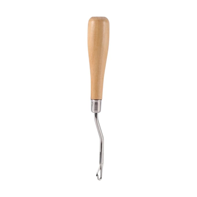 Crochet Crochet à Latch avec Manche en Bois Crochet d'Artisanat pour Extensions de Cheveux 6.22 Long beige