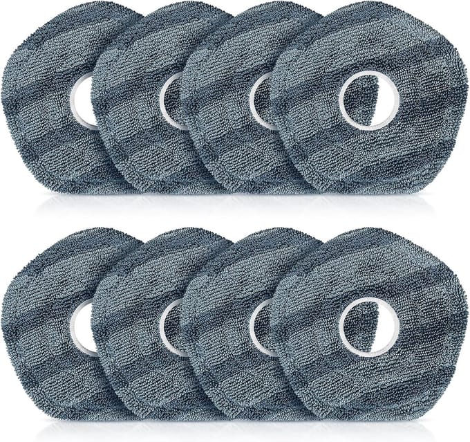 Vervangende mopdoekset compatibel met Eufy X10 Pro Omni en X9 Pro, 8 stuks microvezel, wasbaar