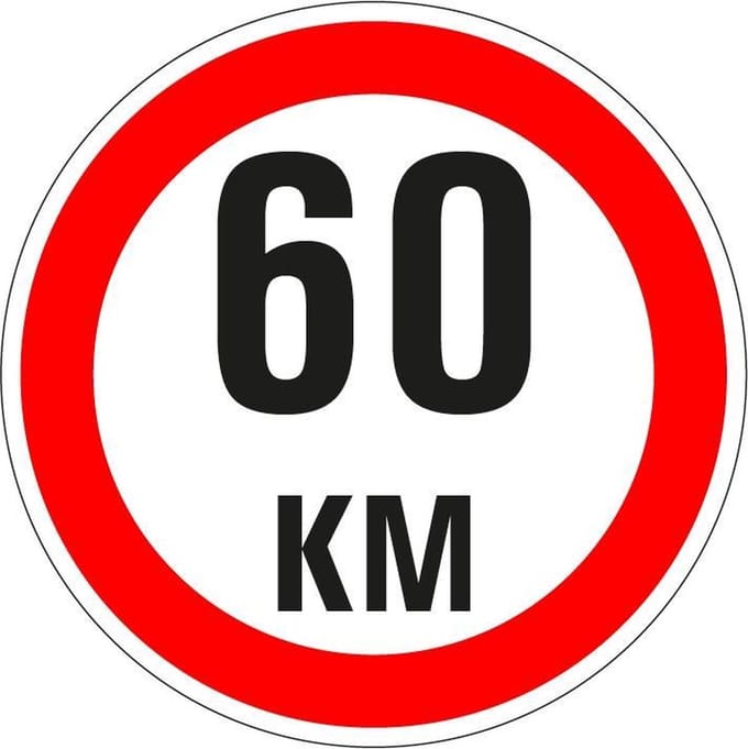 Maximaal 60 km sticker, A1 400 mm