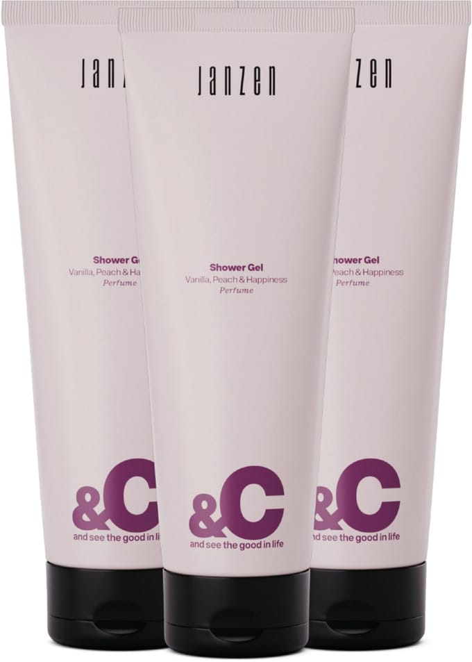 JANZEN Shower Gel &C Vanilla Peach & Happiness 3-pack