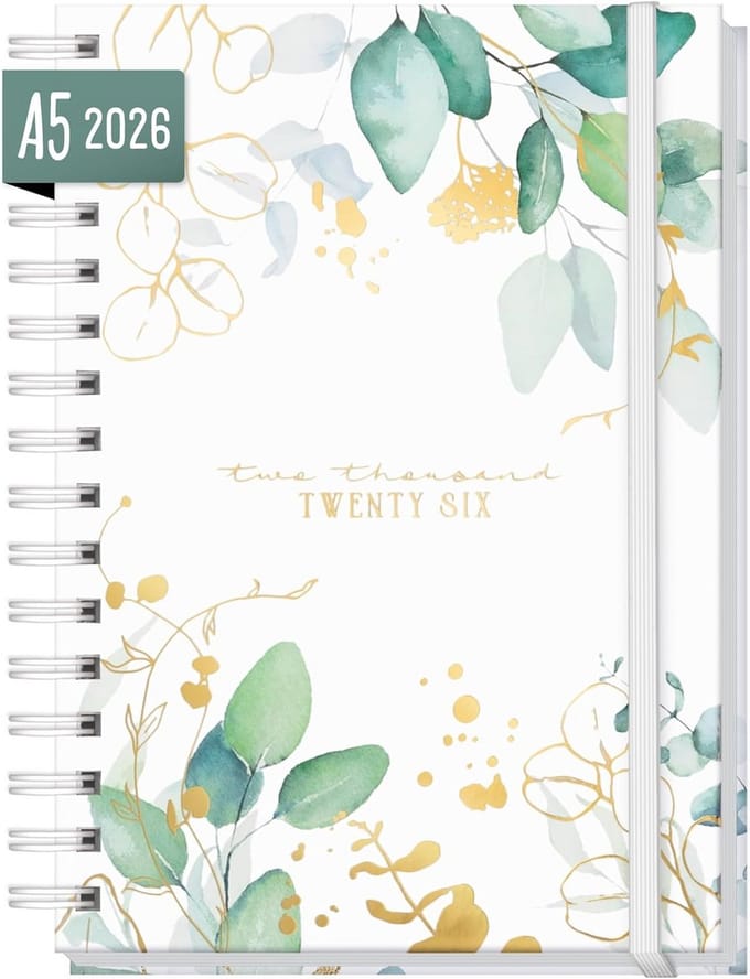 Internationale A5 Agenda 2026 met Spiraalbinding | Weekplanner & Levensplanner in 4 Talen