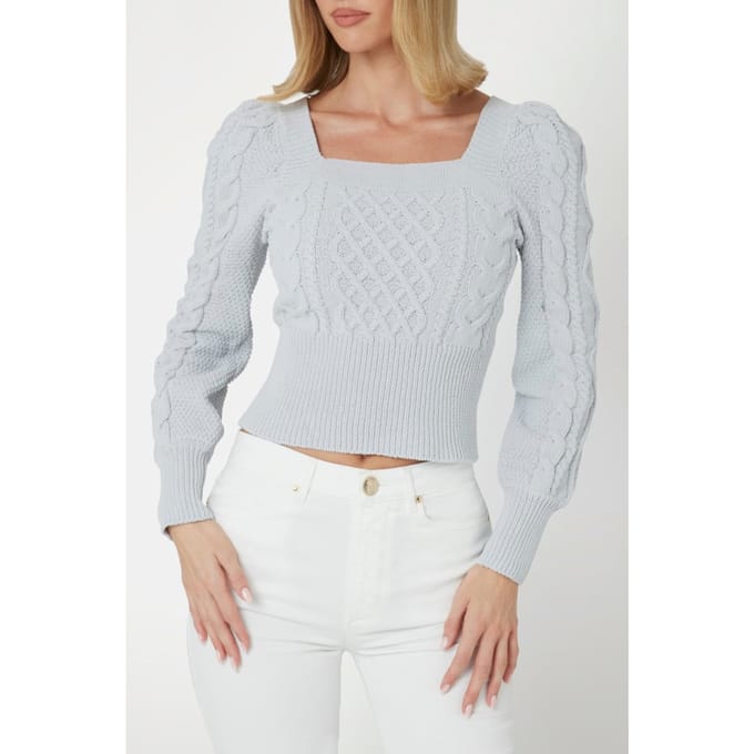 GUESS Marciano By  Ls Micro Chenille Ky Silk Gray Größe: XL | Strickpullover Outlet | Damen | Grau