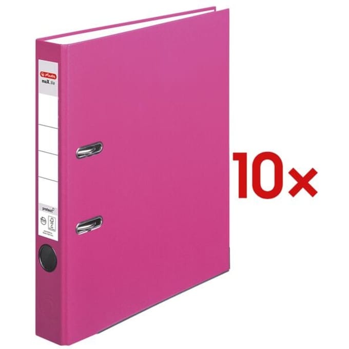 herlitz ordner maX.file protect, A4, rugbreedte 50 mm, roze