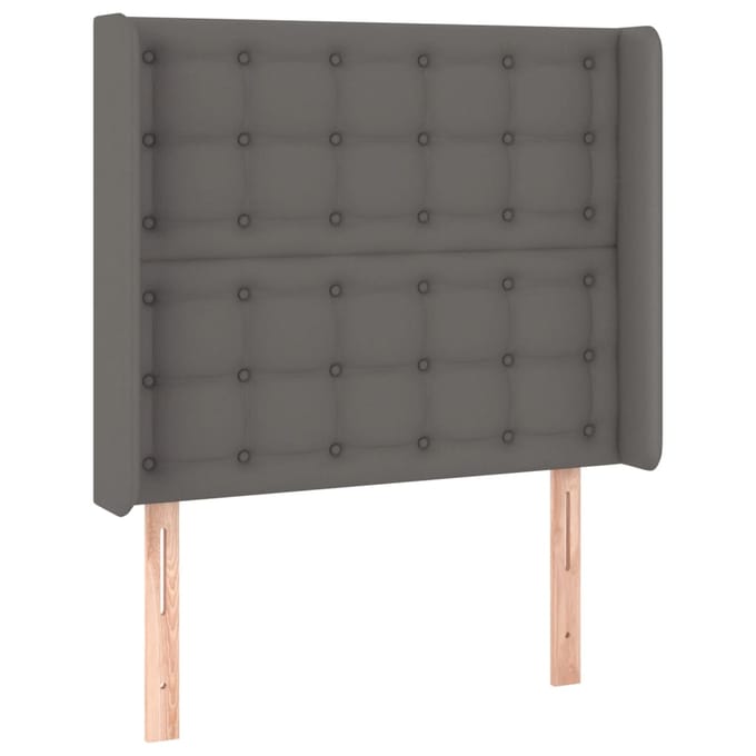 vidaXL - Hoofdbord - LED - 83x16x118/128 - cm - kunstleer - grijs