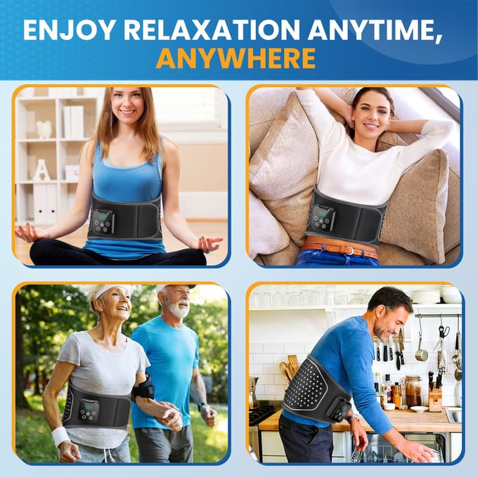 Elektrische Rugmassage Hot Compress Taille Massager met Controller Verwarming Vibratie Airbag Lendensteun Ontspannende Taille