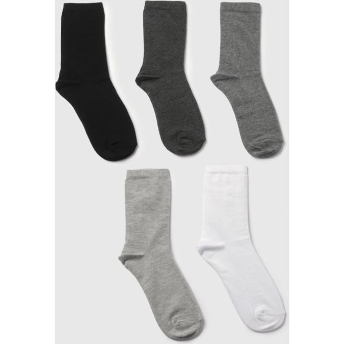 boohoo Dames Monochroom sportsokken 5-pack | Grijs