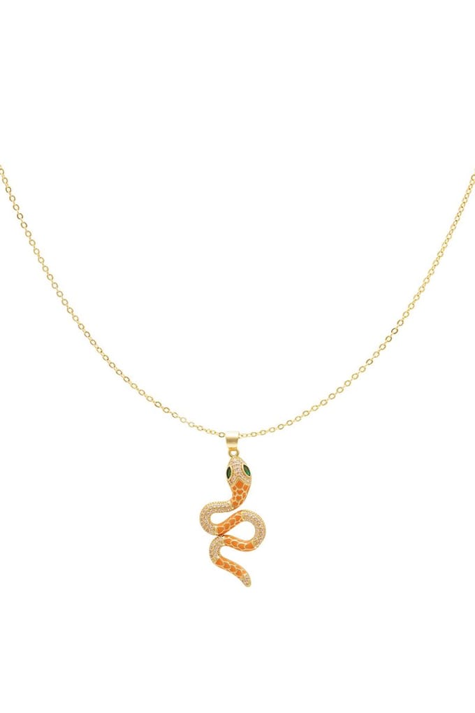 Ketting - gedetailleerde slang - Orange & Gold Koper- Yehwang