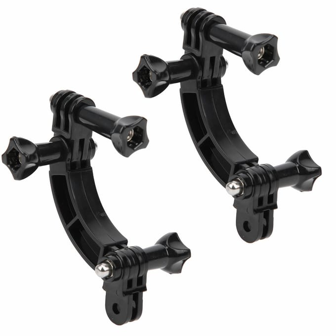 2 Sets Helm Verlengarm Gebogen Beugel voor Selfie Sportcamera Klimmen Kamperen Rijden black
