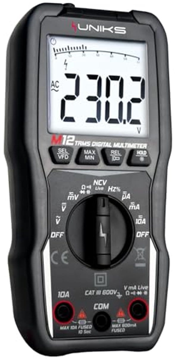 Professionele Digitale Multimeter TRMS – Multimeter M12 met 6000 Counts, LCD-display, LED-licht, en NCV-detectie