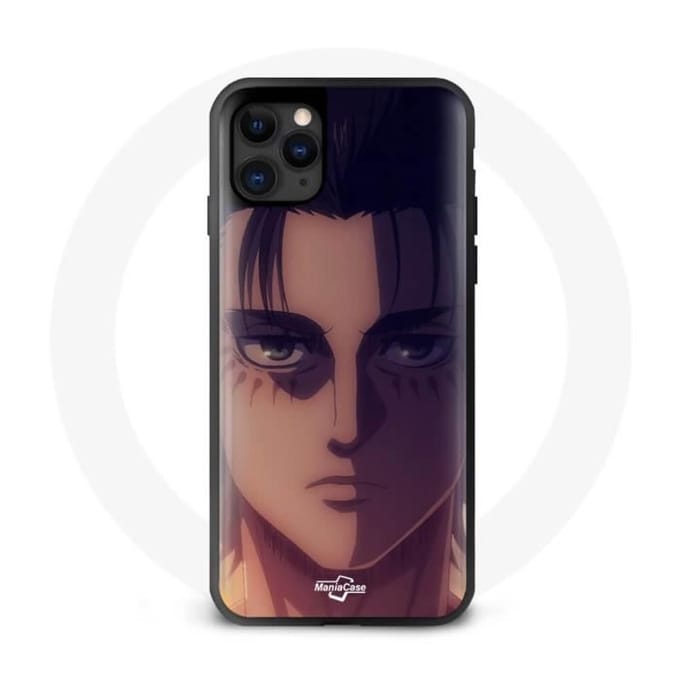 Coque - Maniacase - Iphone 13 Pro - Eren Yeager - Silicone - Souple noir