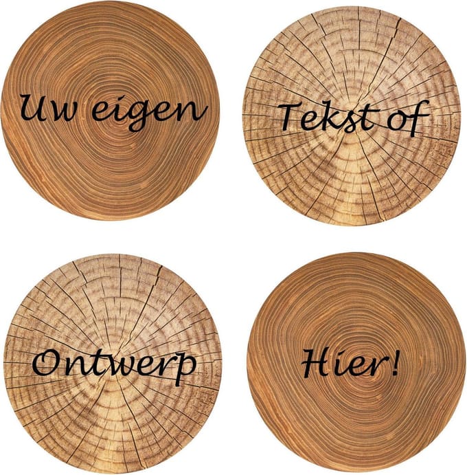 Placemats gepersonaliseerd met uw eigen tekst of ontwerp - Hout style - diameter 38cm