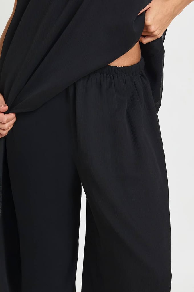 boohoo Dames Chiffon Ballonbroek | Zwart | Maat: 38