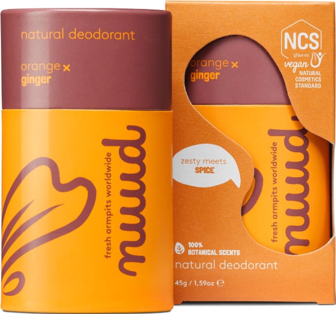 nuud - natuurlijke, vegan deodorant - Sinaasappel x Gember Stick