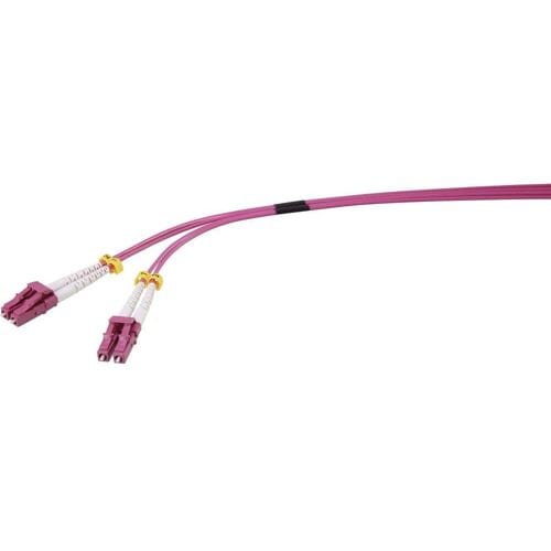 Renkforce RF-4969080 Glasvezel Optische vezel Aansluitkabel 3.00 m Purper-rood [1x LC-stekker - 1x LC-stekker] 50/125 µ Multimode OM4