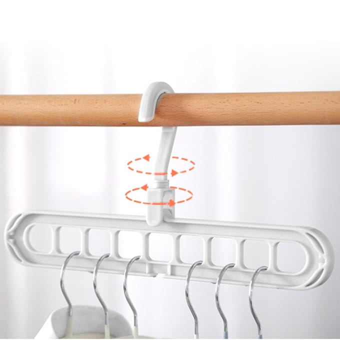 Nordische Draagbare Multifunctionele Hangers 9 Gats Ruimtebesparende Hanger Magische Hanger (Wit) beige