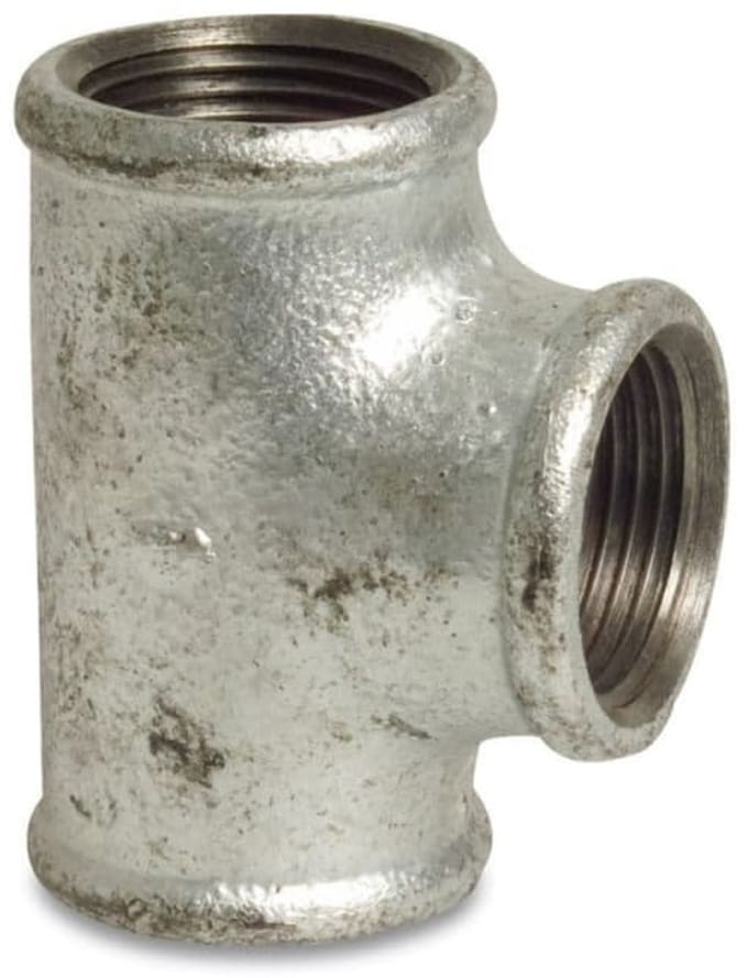 T-stuk Tempergietijzer 1/2 inch, Draadfitting