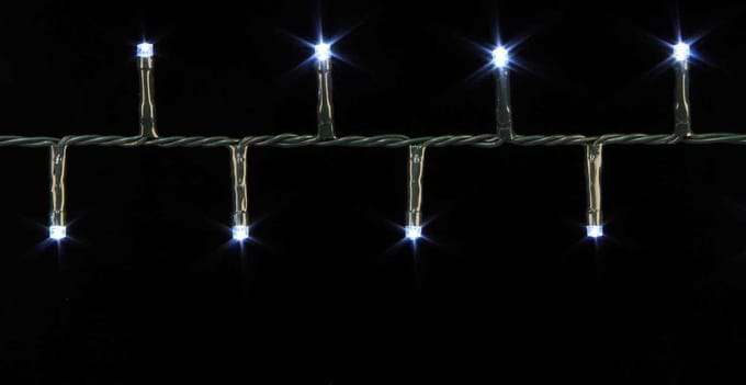 Luca Lighting kerstverlichting lichtsnoer ook voor buiten 140 lampjes wit timer met flashfunctie 280 cm premium - WIT