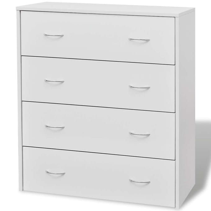 vidaXL - Dressoir - met - 4 - lades - 60x30,5x71 - cm - wit