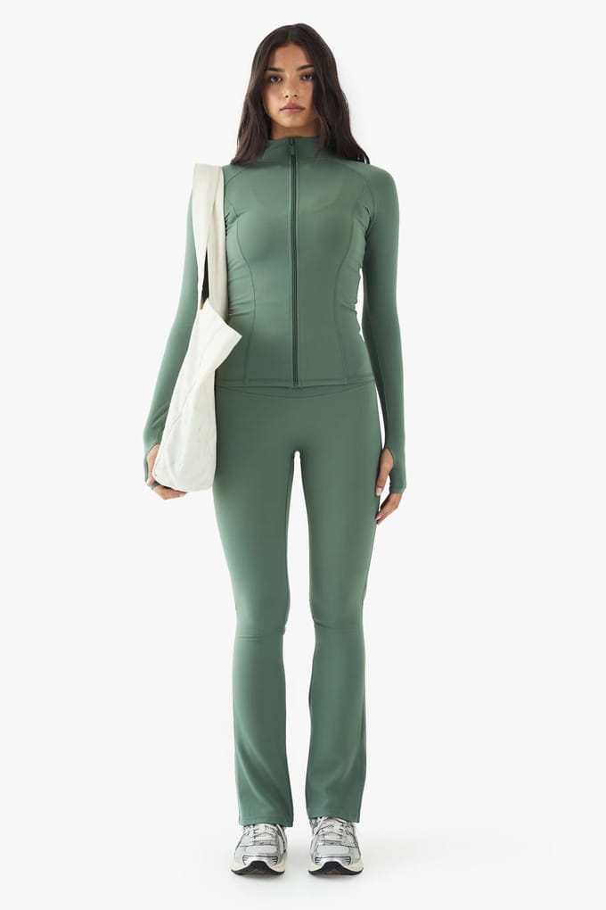 boohoo Dames DSGN Studio Ultra Sculpt Flared Legging | Forest | Maat: 2XL