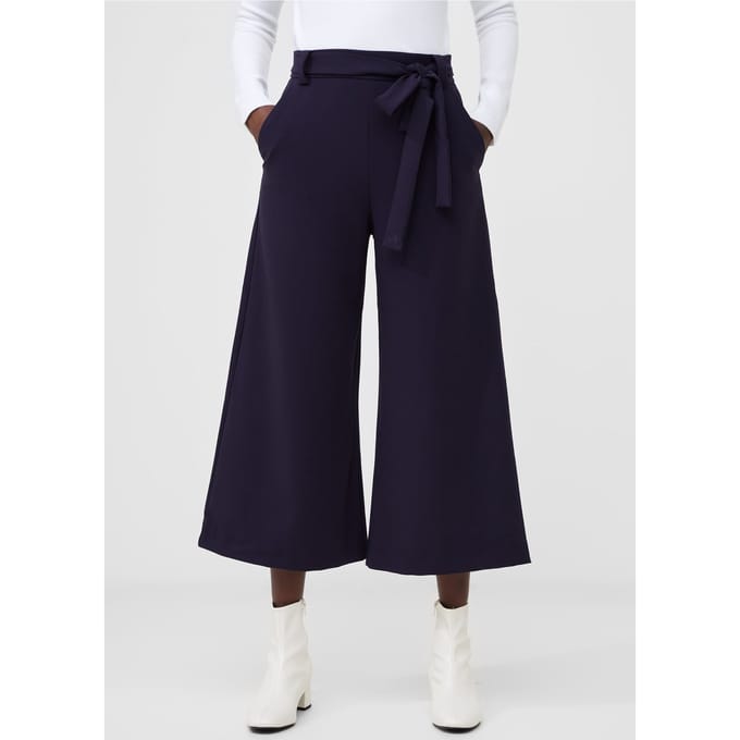 French Connection Whisper Belted Culottes Utility Blue Größe: 8 | Stoffhosen Outlet | Damen | Blau