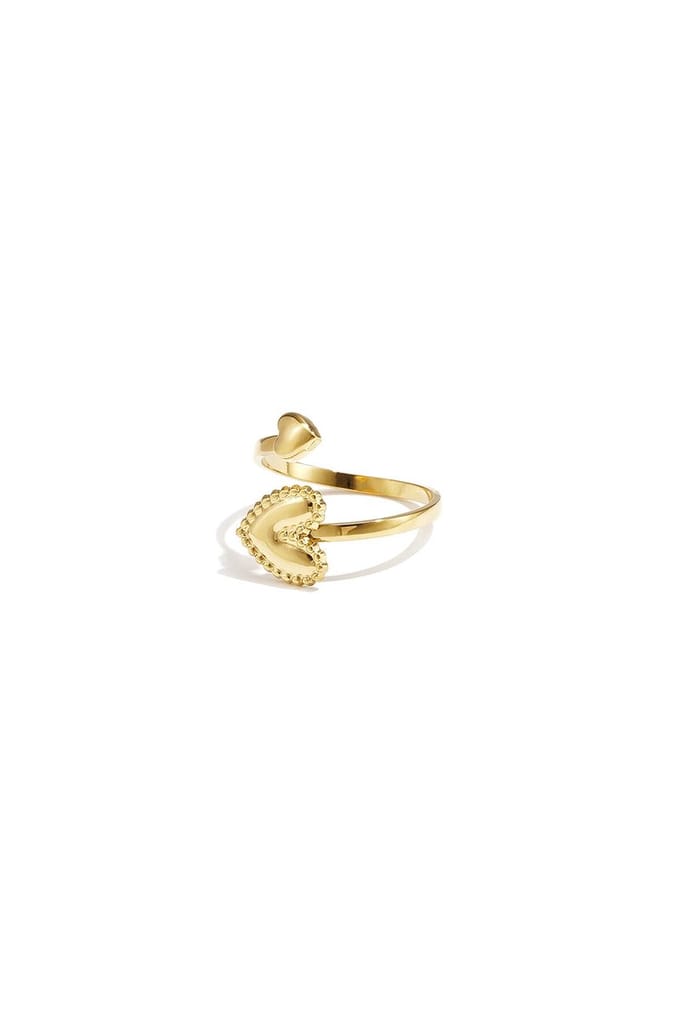 Ring met verstelbare harten - Goudkleur