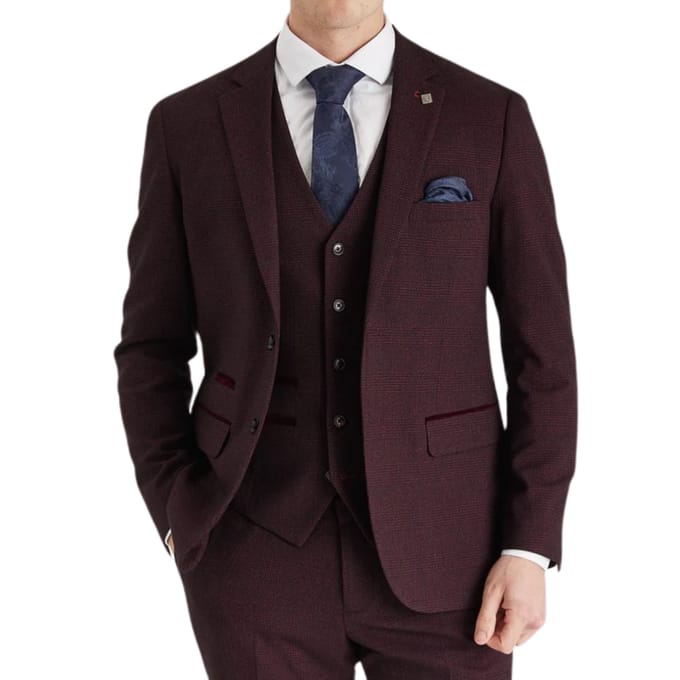 Heren wijnpakblazer Prince of Wales formeel blazer