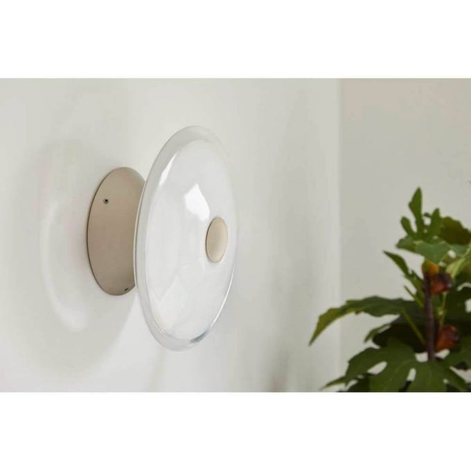 LOOM DESIGN LED wandlamp Solene, wit, glas, Ø 20 cm