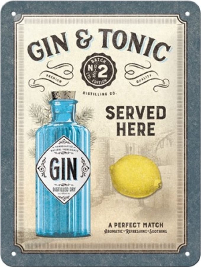 Wandbord - Gin Tonic Served Here