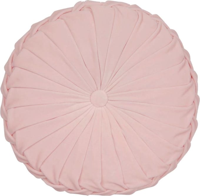Laura Ashley Rosanna rond sierkussen velours - 35 cm - Blush