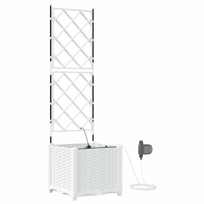 vidaXL - Plantenbak - Wit - 40 - x - 40 - x - 142 - cm - PP