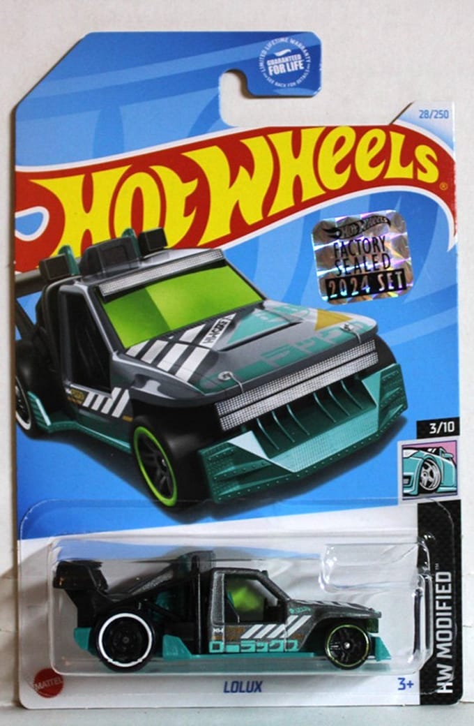 HOT WHEELS LOLUX 68 GREY SILVER 28/250 (1:64) HW MODIFIED 3/10 LONG CARD 2024