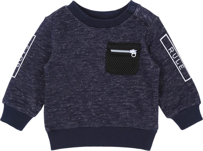 Donkerblauwe sweater Little Trouble Maker