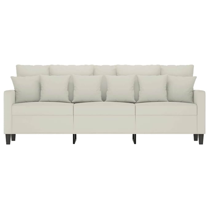 vidaXL - Driezitsbank - 180 - cm - fluweel - crèmekleurig