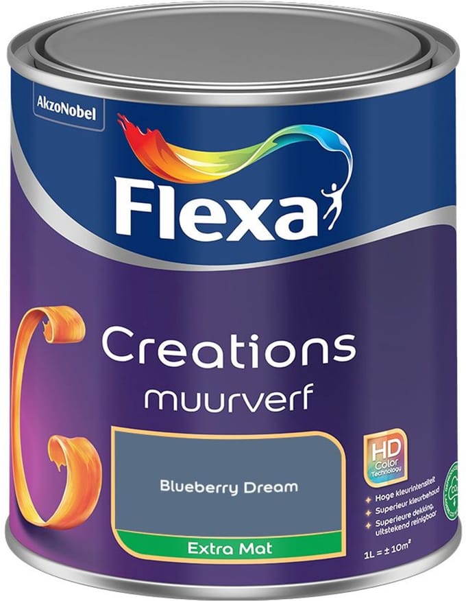 Flexa - Creations Muurverf Extra Mat - Blueberry Dream - Mengverf - 1 L