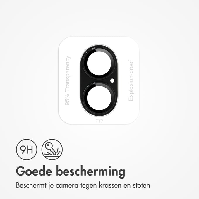 imoshion Camera Lens Protector - Geschikt voor iPhone 17 - 2 Pack - Zwart